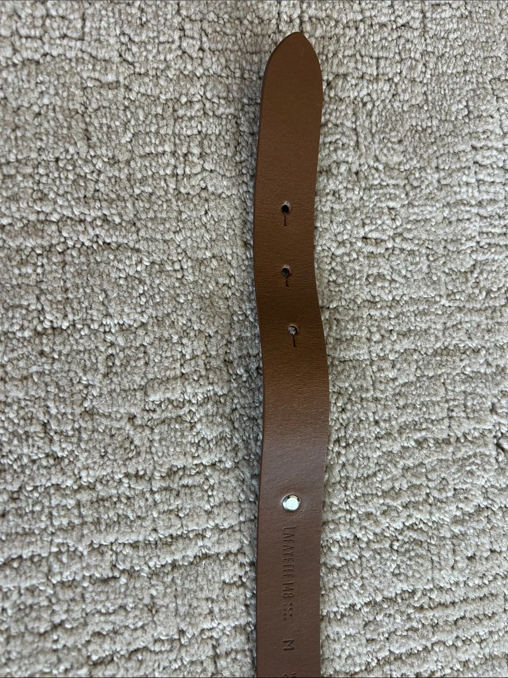 Lafayette 148 New York Natural Straw Belt with Brown Leather Trim
